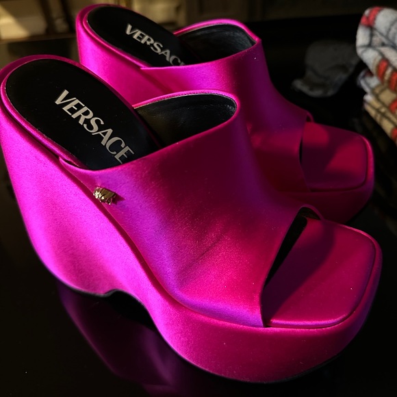 **NEVER WORN; No box ** VERSACE
Platform Wedge Mules - Picture 1 of 3
